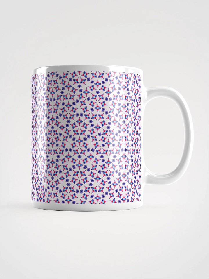 White Blue & Red Seamless Diamond Pattern Ceramic Mug product image (2)