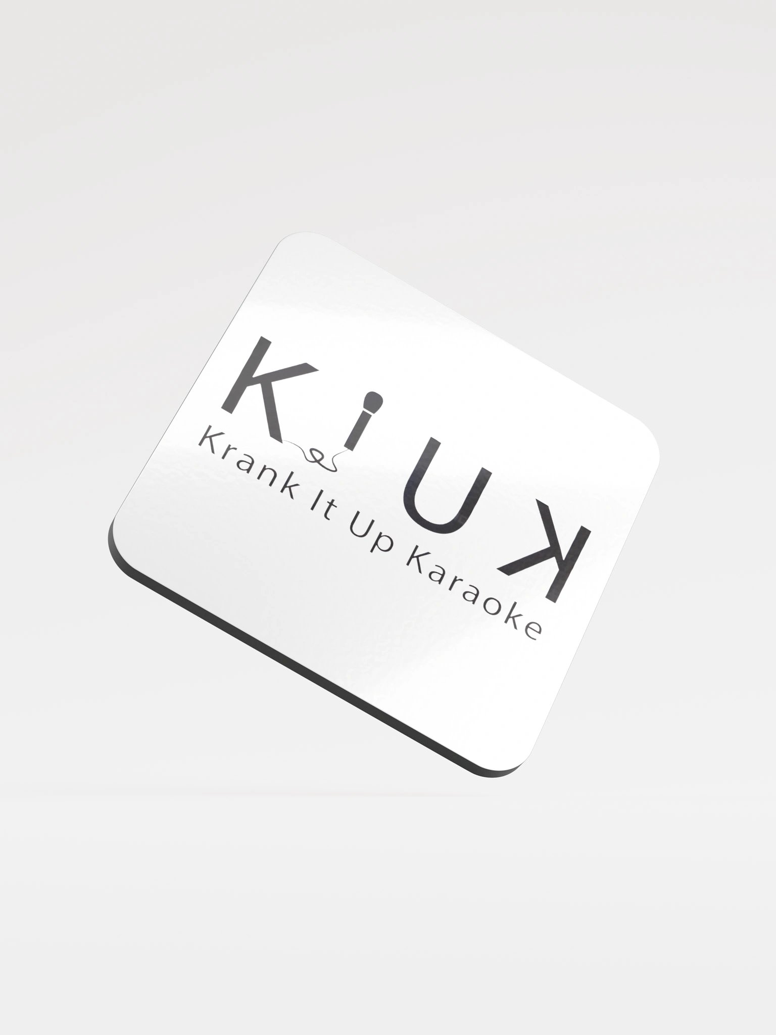 KIUK Word Logo Glossed Cork Coaster-White product image (1)