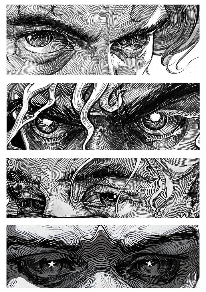 "Eyes" 4 stickerset A5 product image (2)