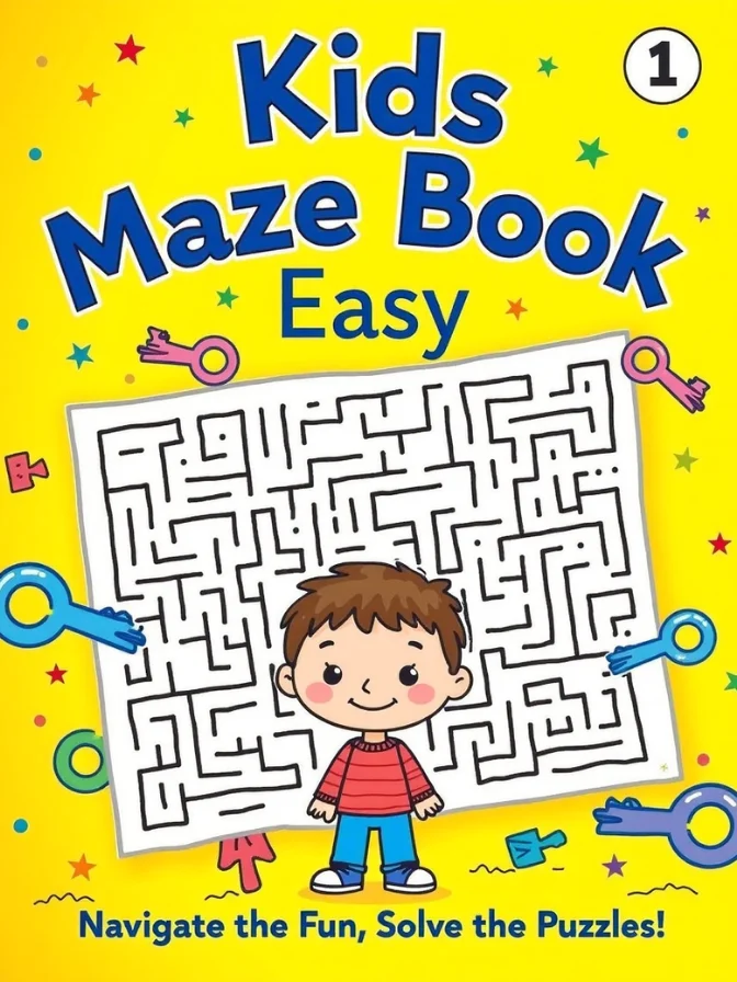 Maze Book (PDF) 50 Pages Including Solution Printable Book Easy Level - 1 product image (1)