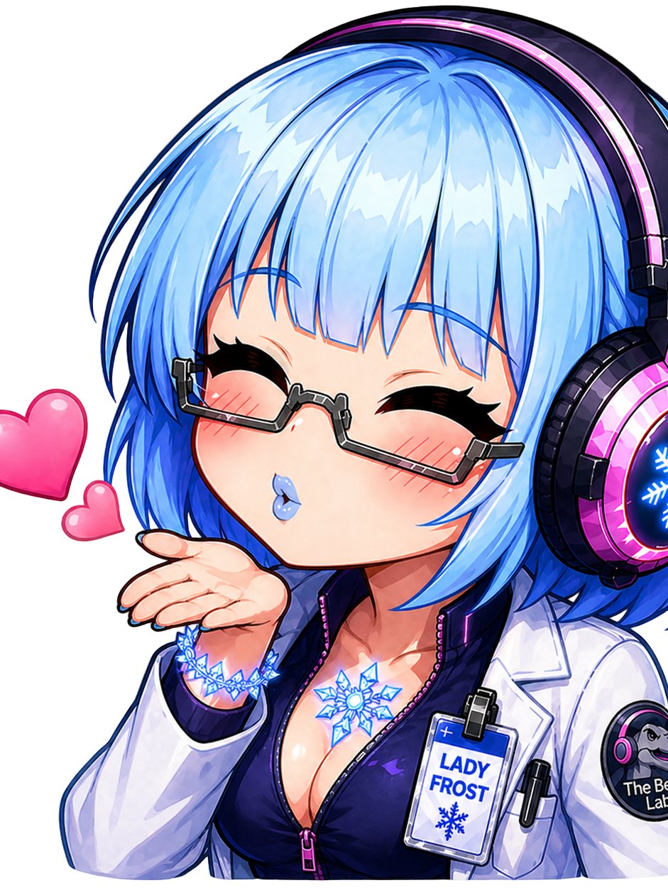 Lady Frost Kiss Emoji - Die Cut Sticker product image (1)