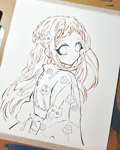 main line art is done.. all that's left is the background art & then it's on to painting!

i am determined to finish her in t...