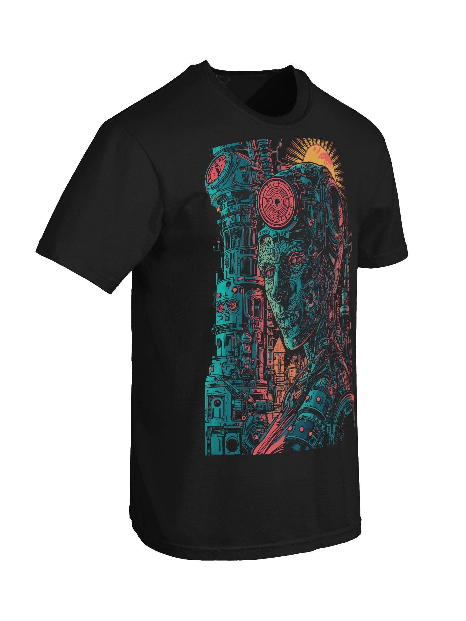 Neon Cyborg Sun Heavyweight T-Shirt product image (4)