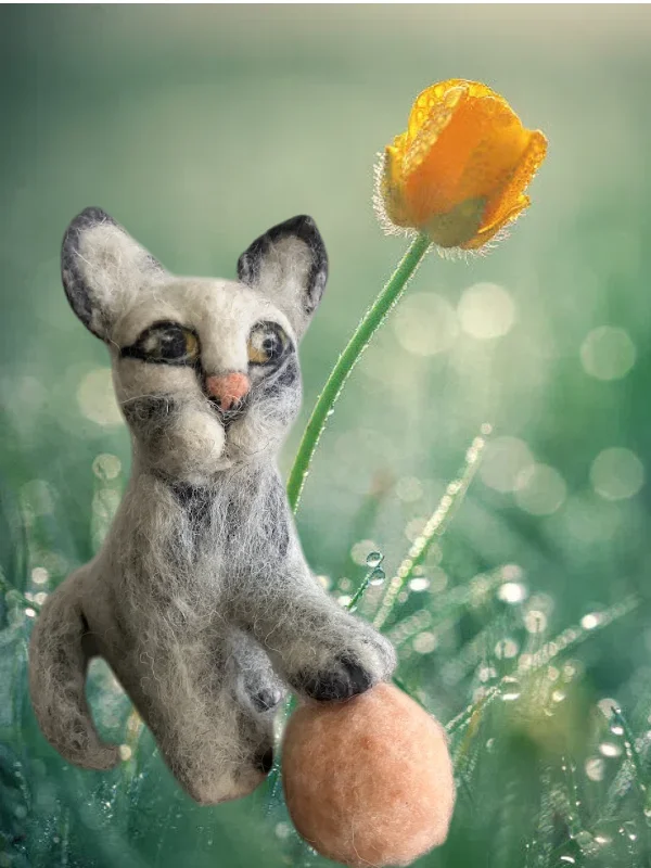 Needle Felted - The "Peaches & Cream" Artist Cat product image (1)