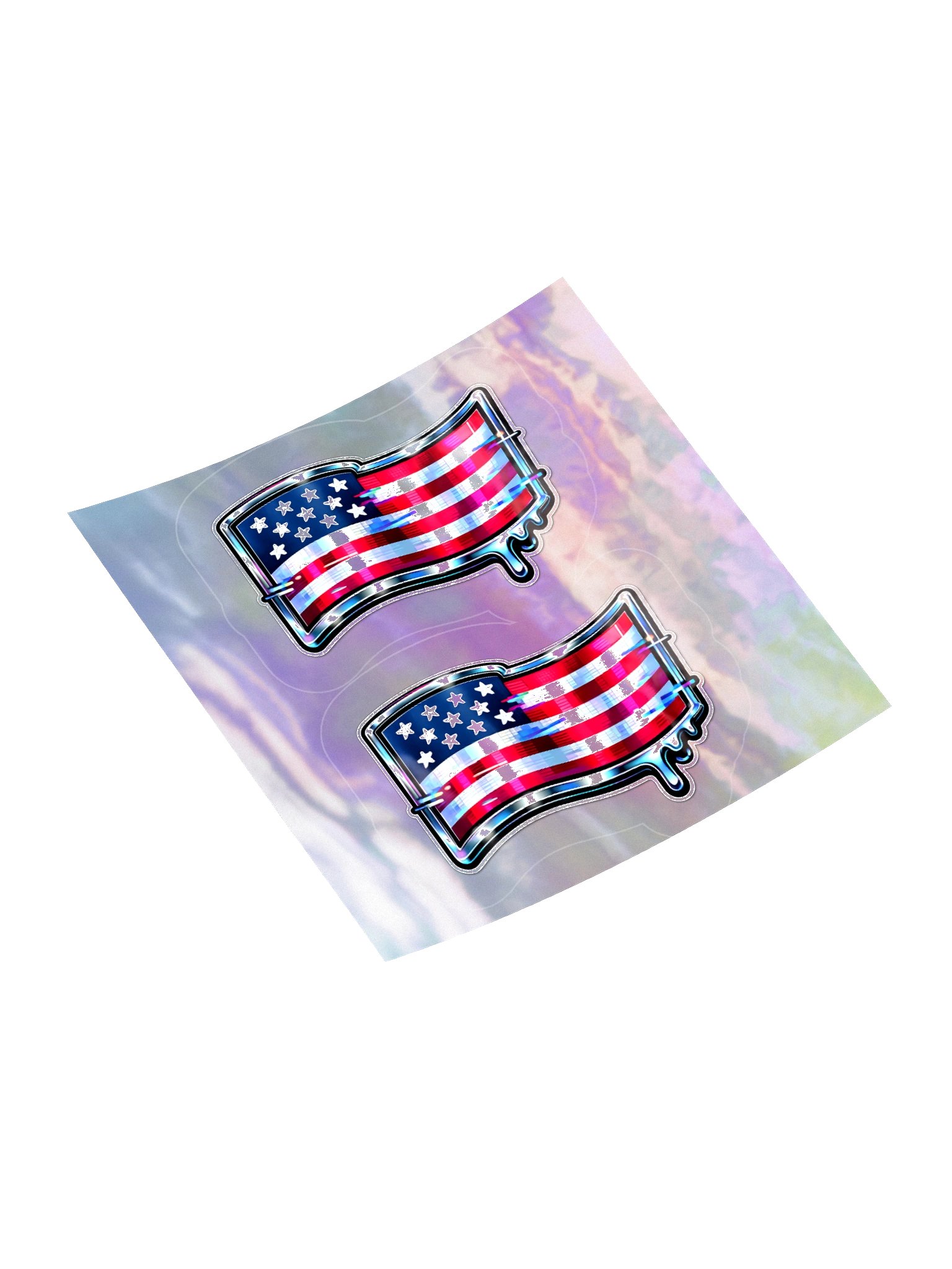 Holographic Dripping USA Flag Sticker 2-Pack product image (11)