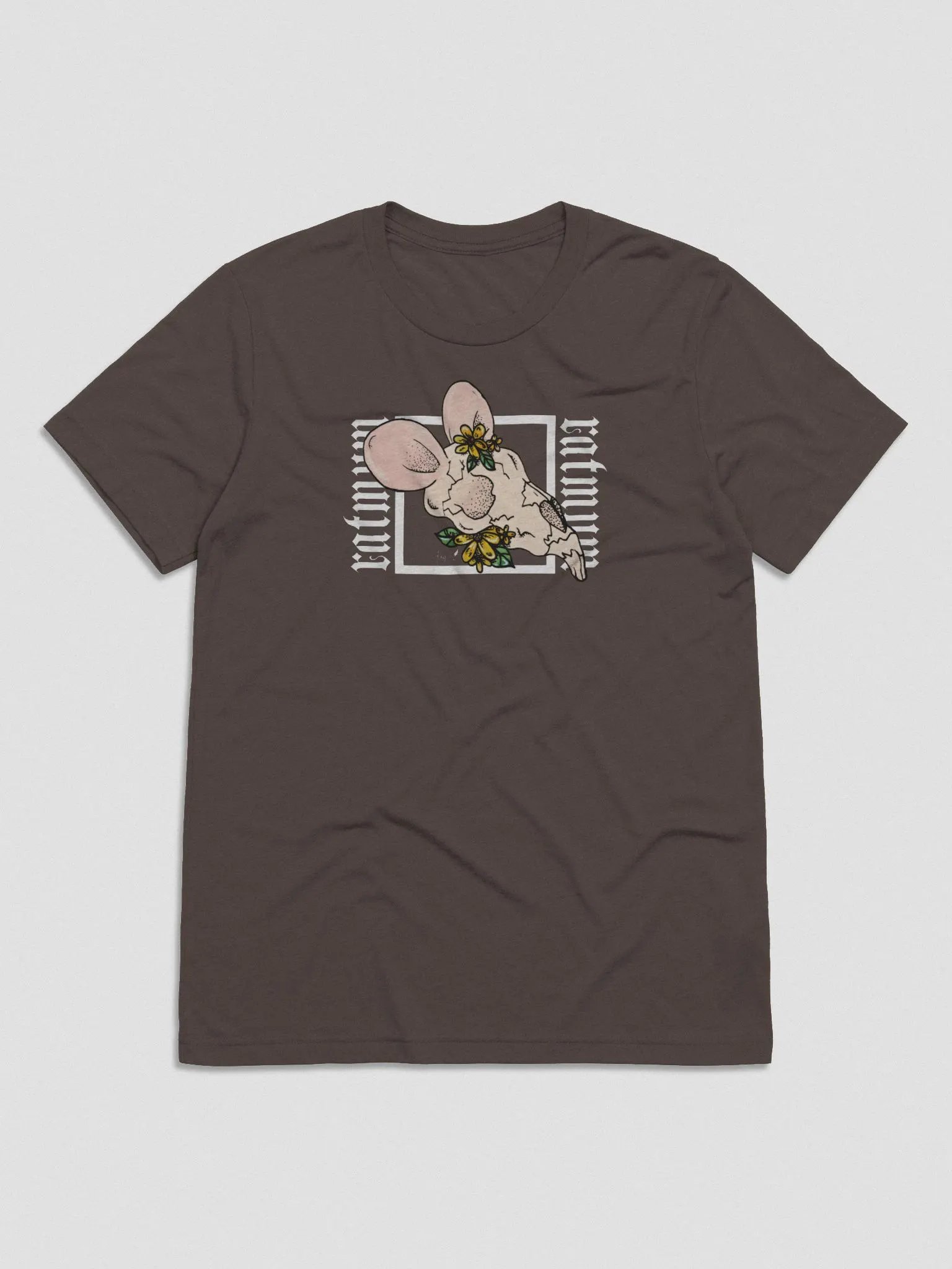 AJA X RAT - Flower Skull T-Shirt (Brown) product image (2)