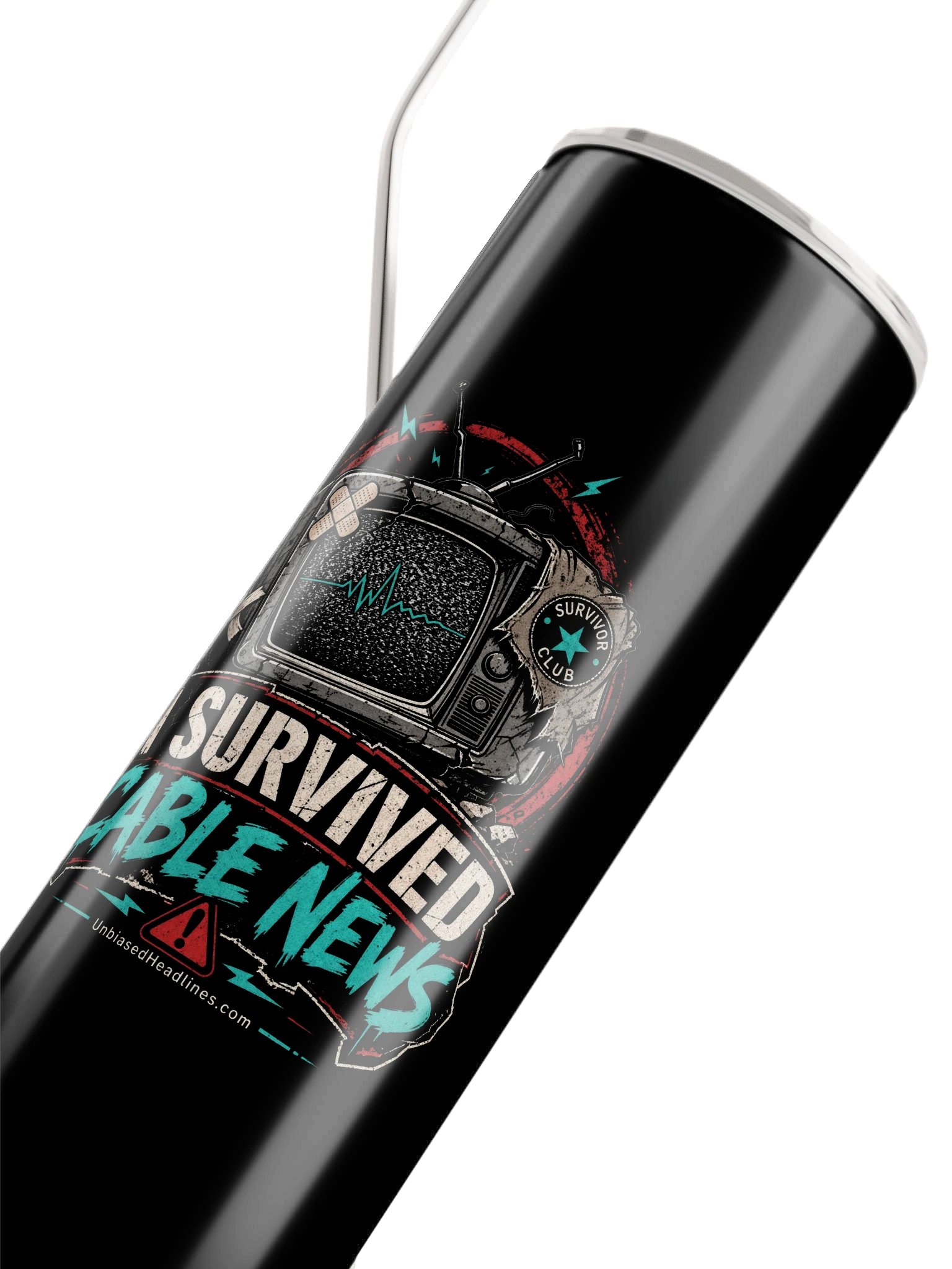 I Survived Cable News Stainless Steel Tumbler product image (5)