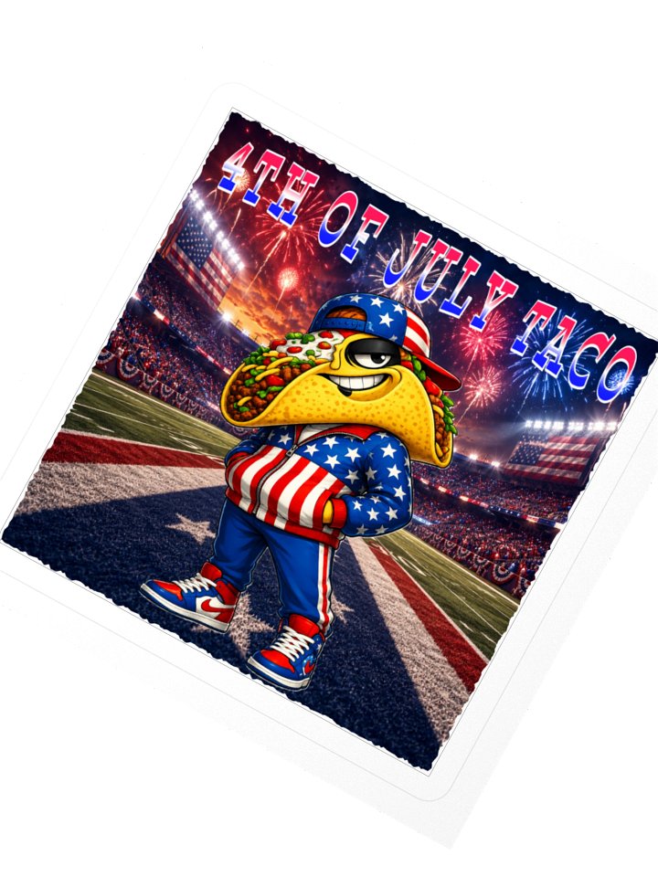 4th of July Taco Kiss Cut Sticker - The Taco family collection product image (4)