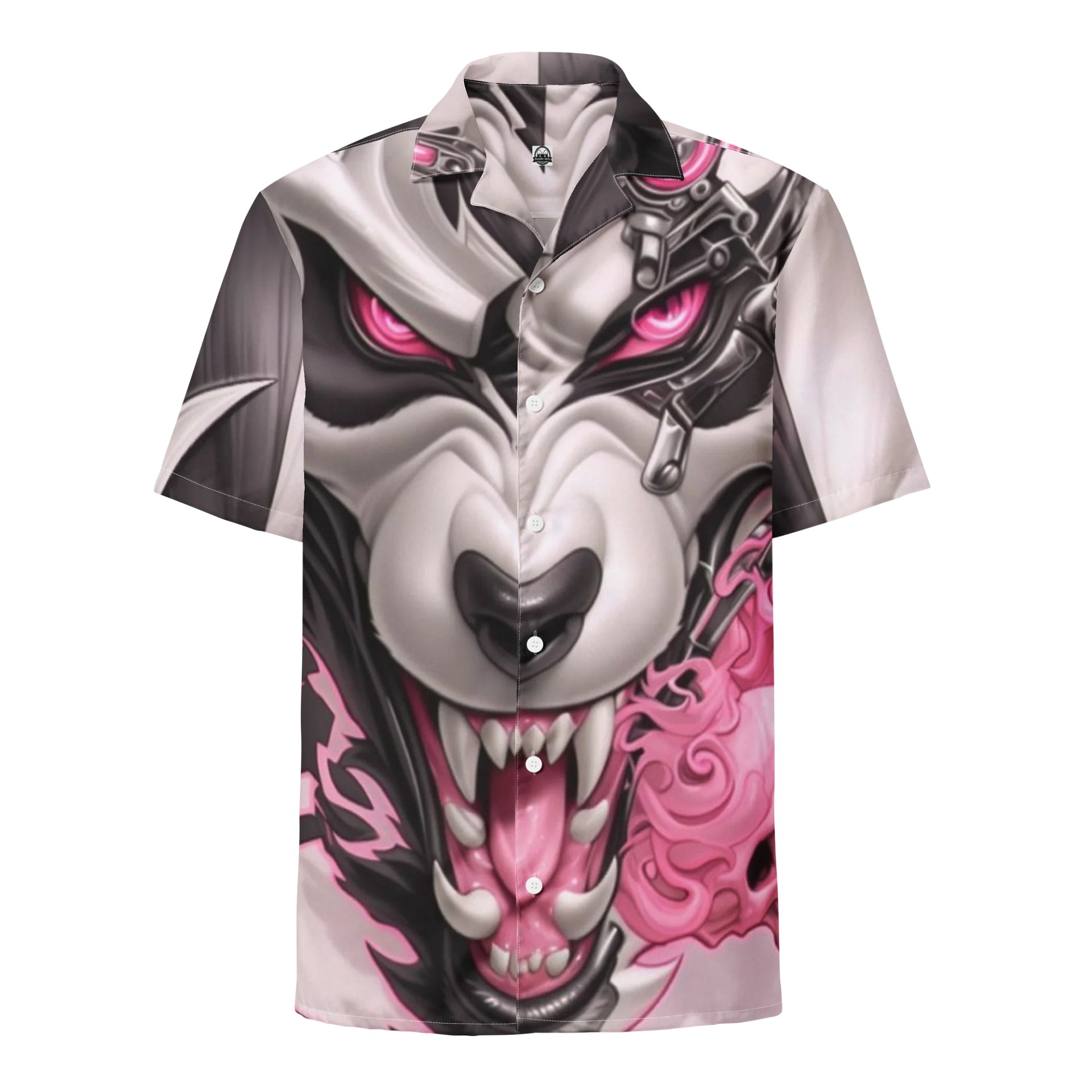 Mecha Wolf Hawaiian Shirt – Pink Eyes Streetwear product image (2)