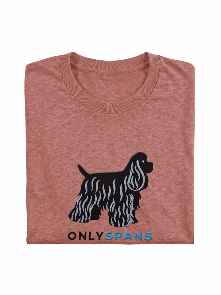Only Spans T-Shirt(Embroidered) of an American Cocker Spaniel(Black) product image (1)