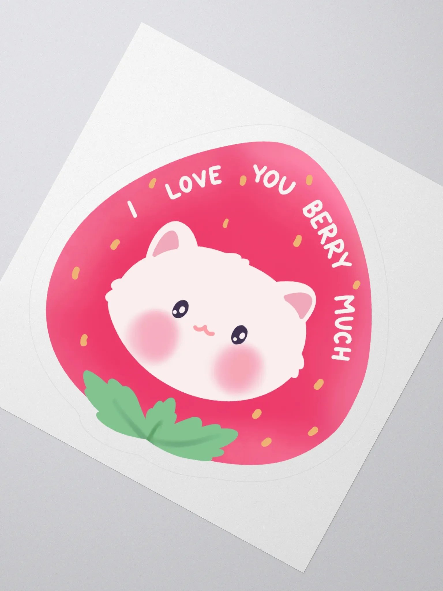 I love you berry much! Cat Vinyl Sticker product image (2)