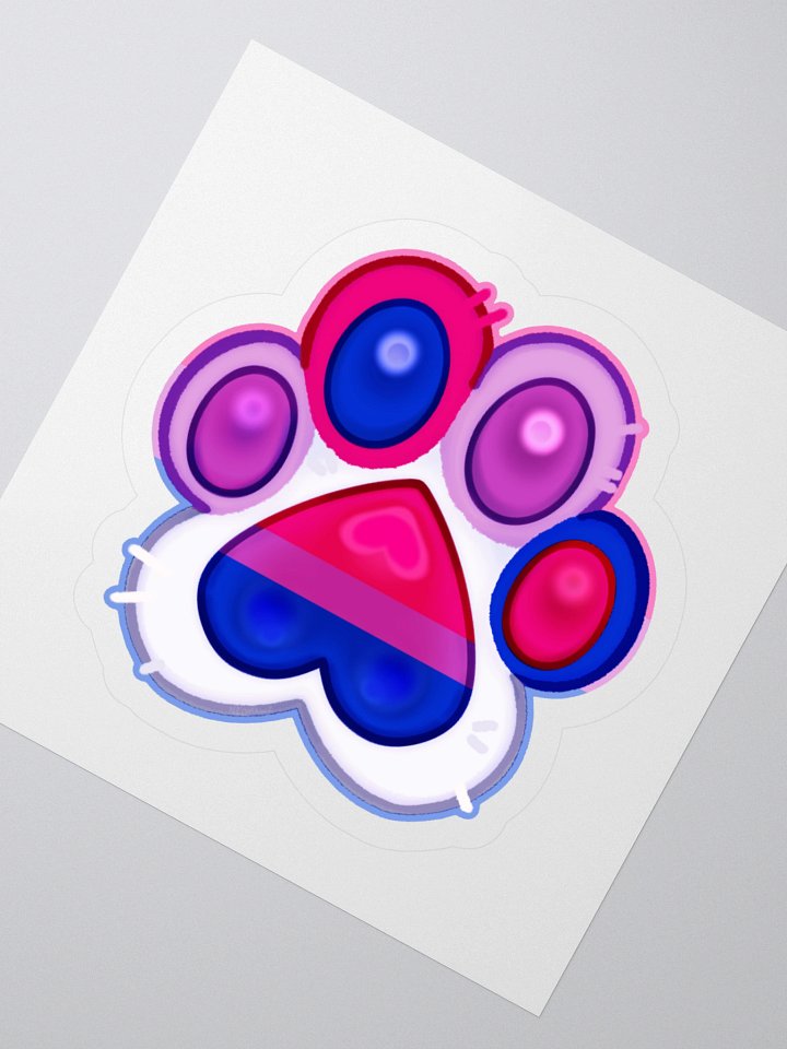 Bisexual Pride Paw Print Kiss Cut Stickers product image (5)