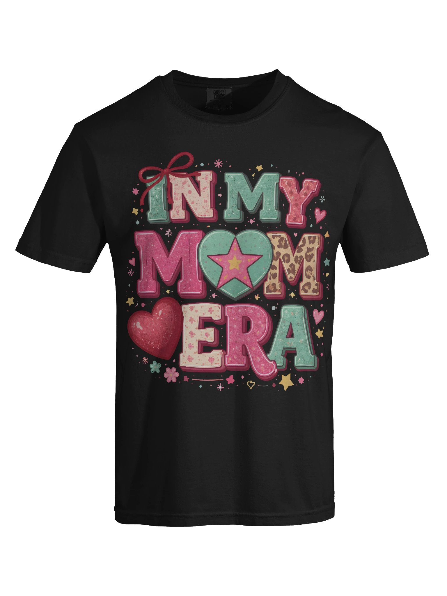 In My Mom Era" Retro Floral & Leopard Tee - Comfort Colors 1717 product image (57)