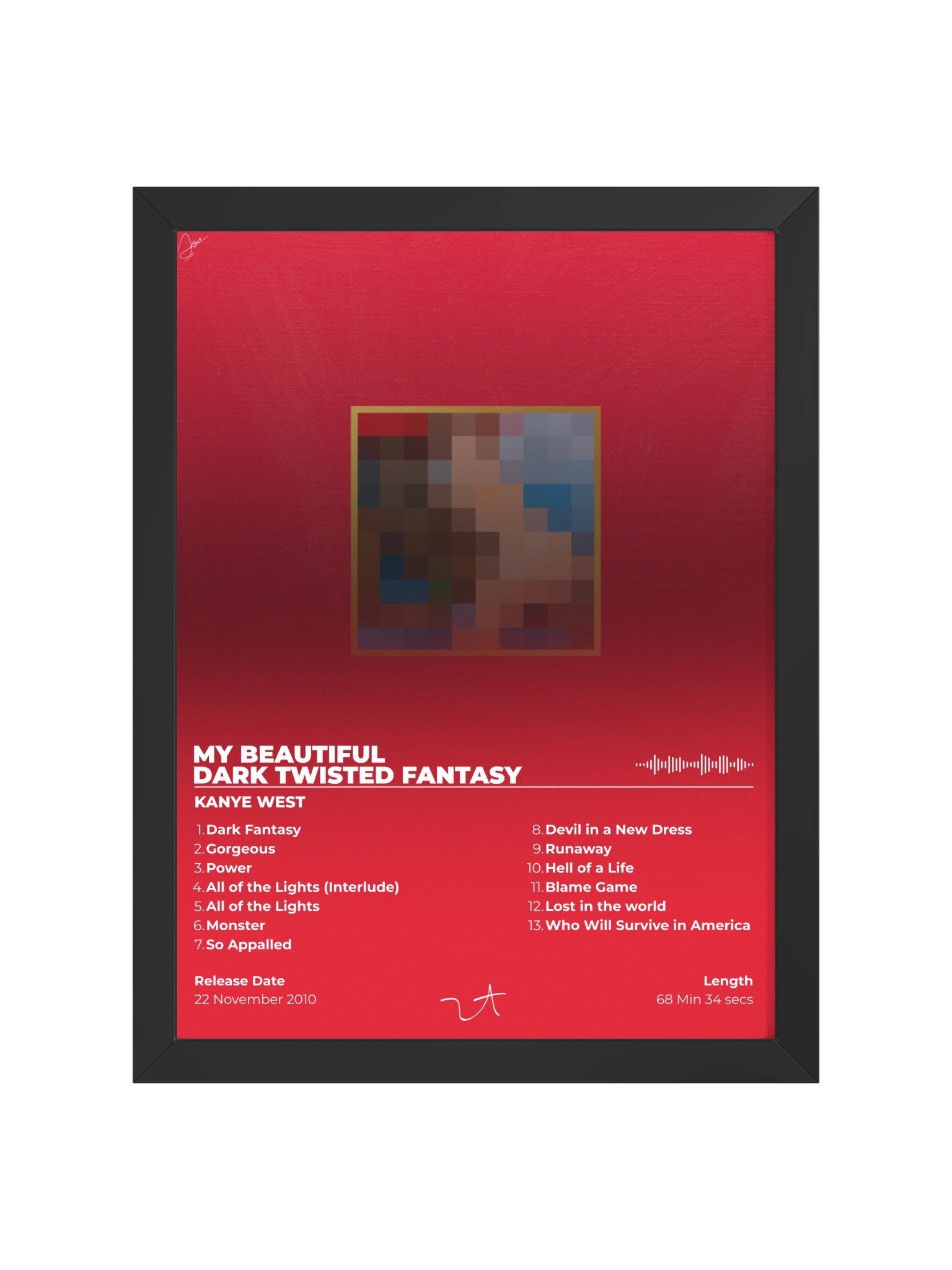 My Beautiful Dark Twisted Fantasy Red Framed Poster product image (1)