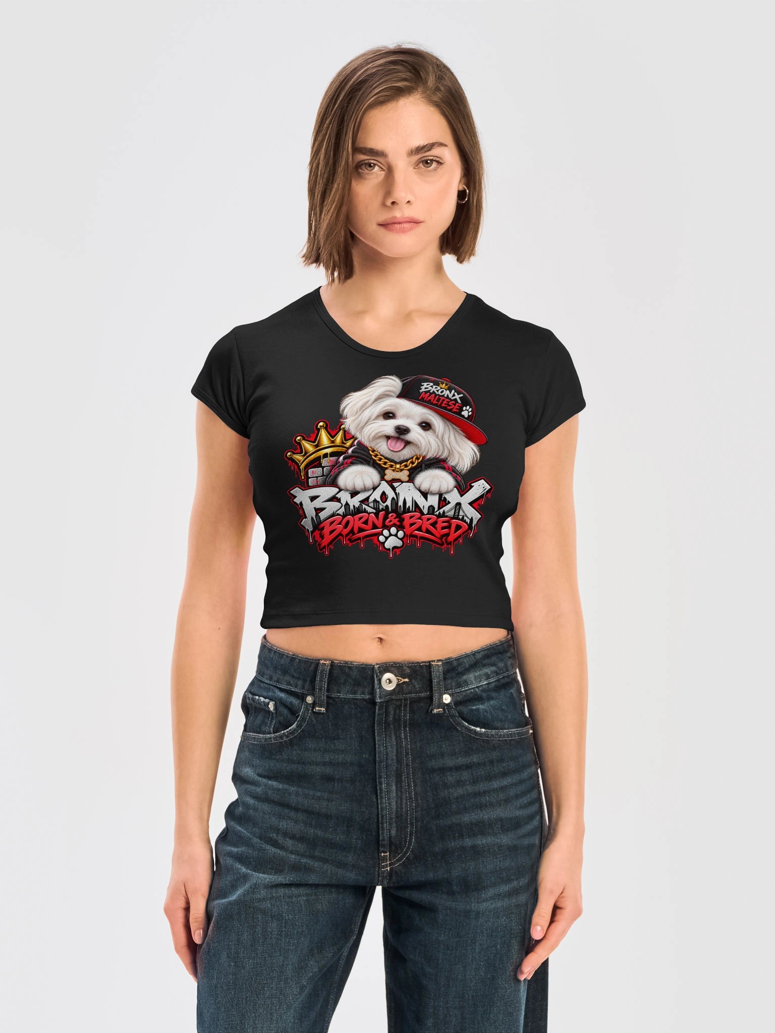 South Bronx Born & Bred Maltese — Women’s Baby Tee product image (13)
