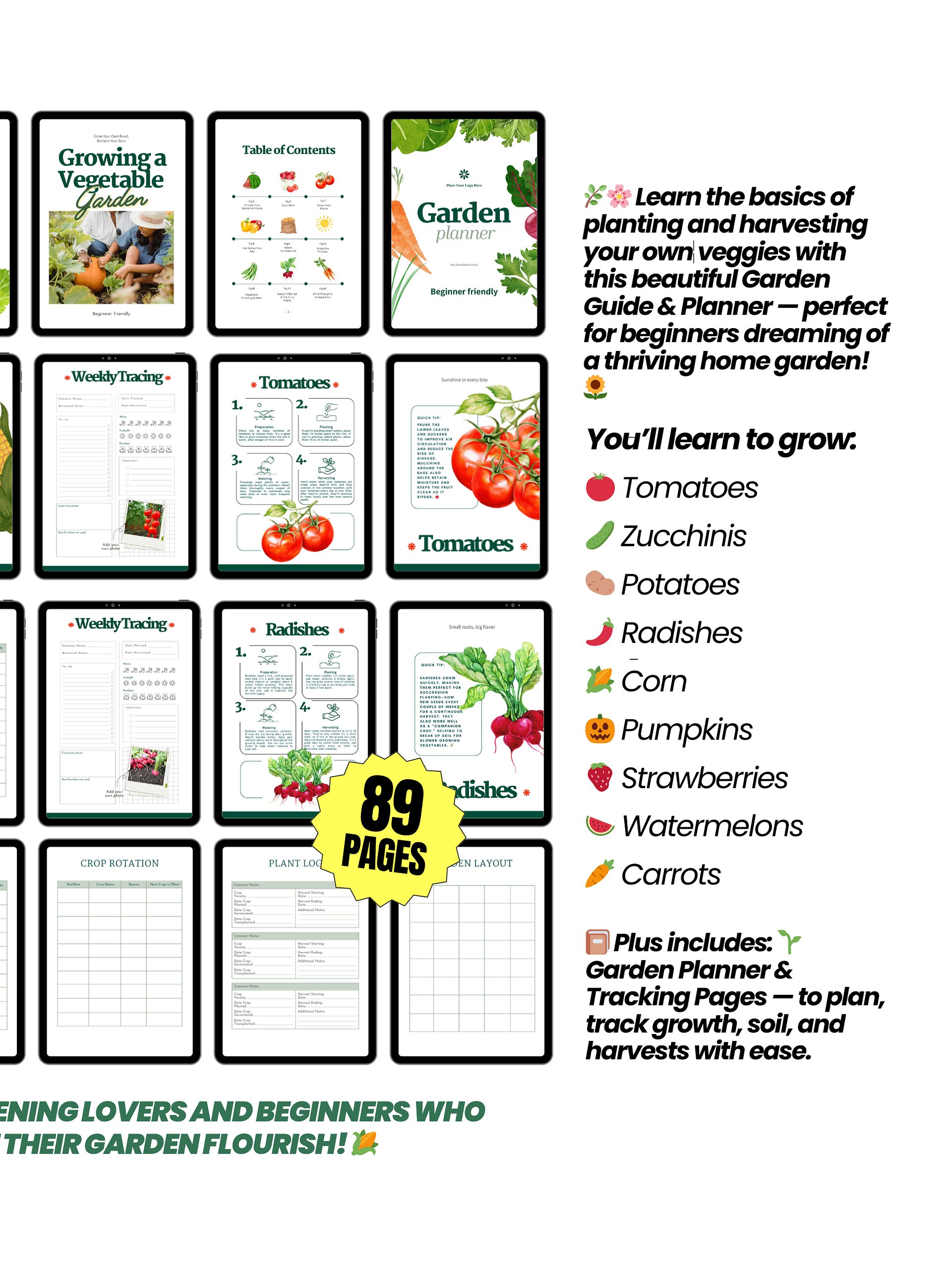 Garden Planner & Growing Guide for Beginners | PLR/MRR Ebook product image (3)