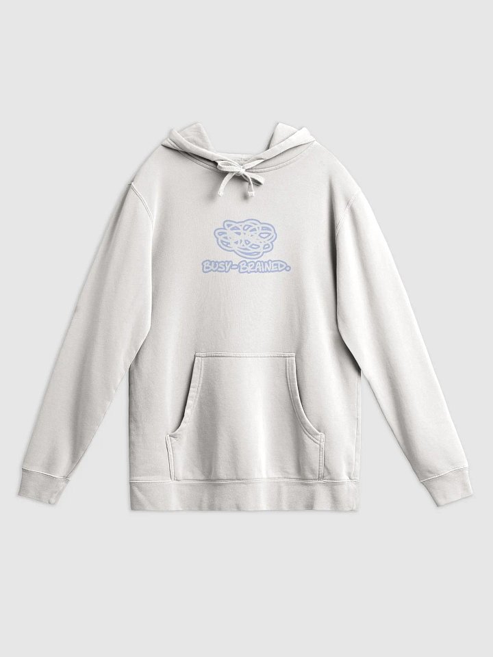 BUSY-BRAINED (lined design, #BDCAEF) printed pigment hoodie product image (11)