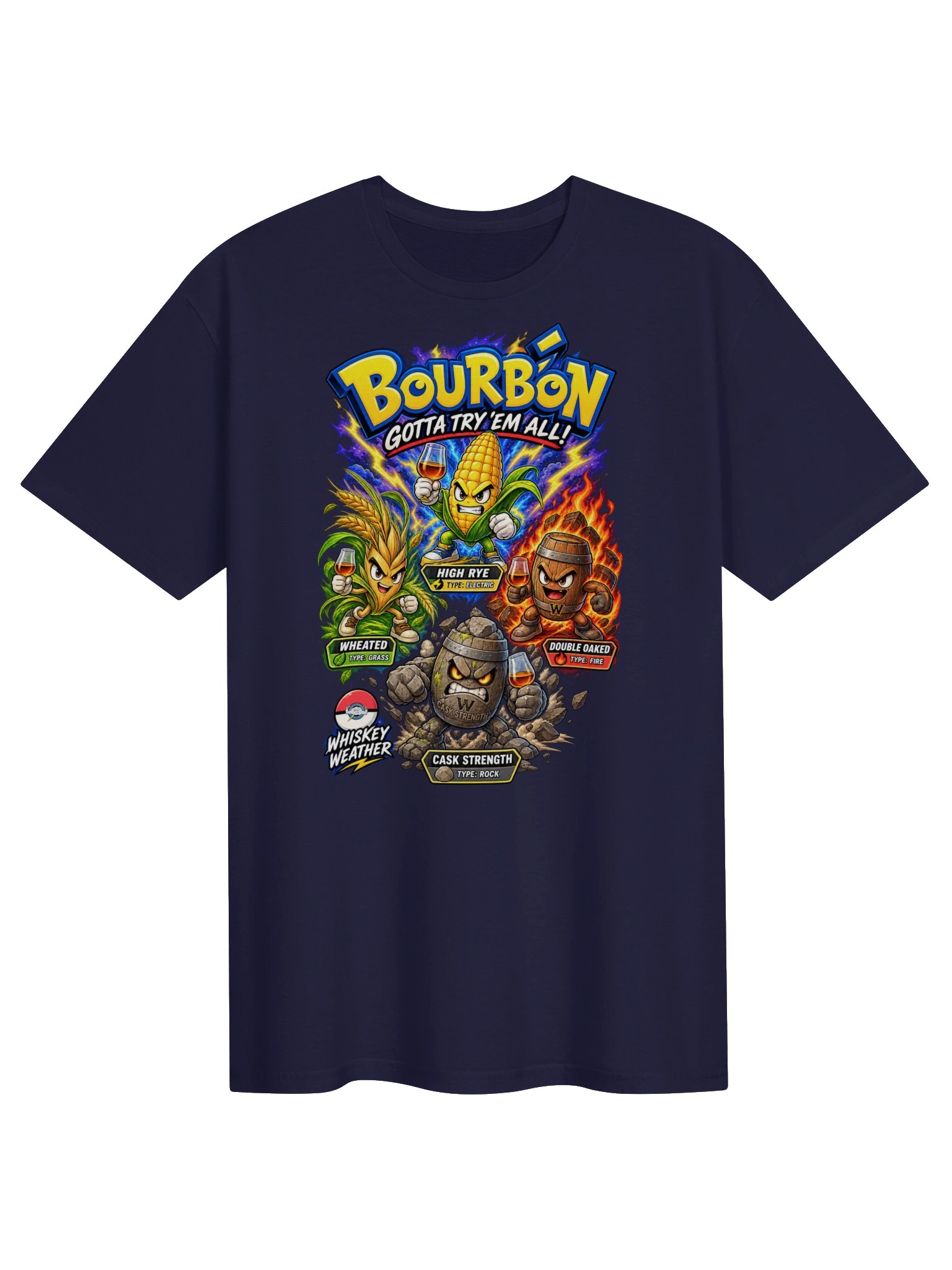 Bourbon Gotta Try ’Em All Types T-Shirt product image (7)