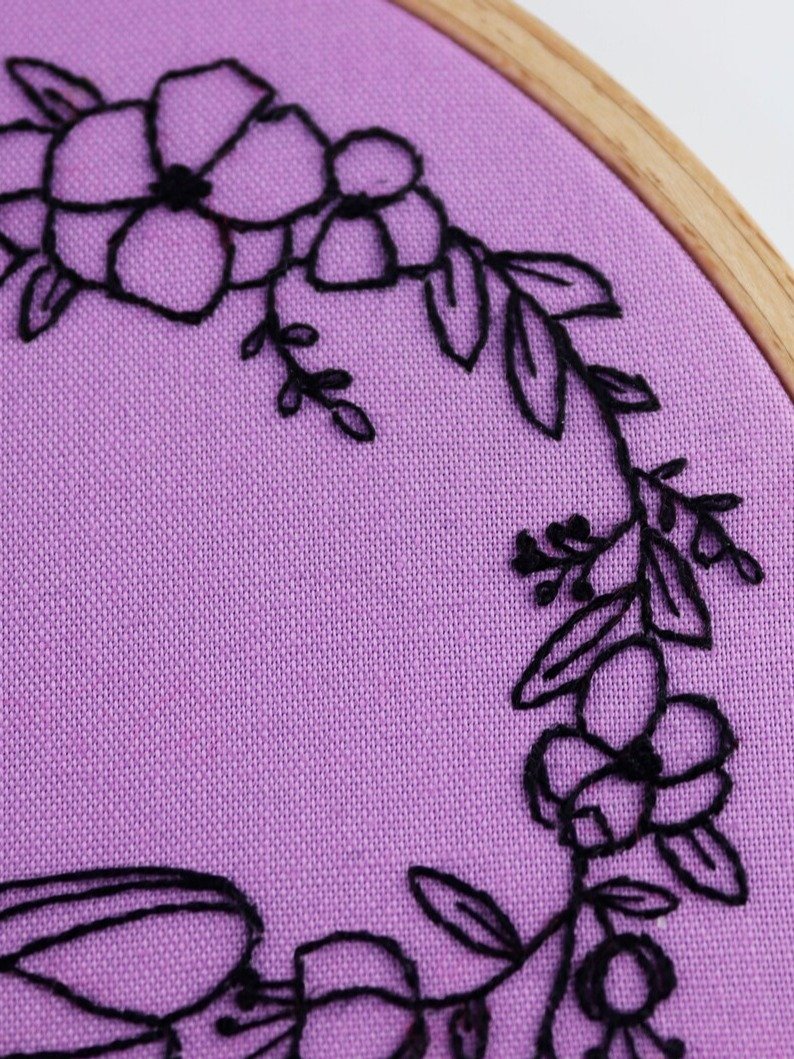 Bee Embroidery Pattern: Floral Heart Insect Design (PDF Digital Download) product image (3)