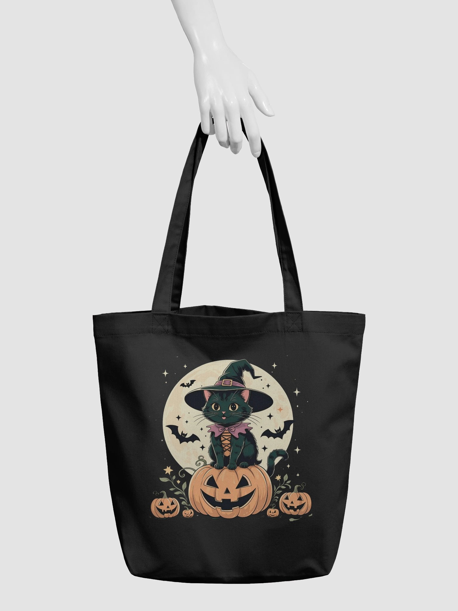 Witchy Cat Halloween Tote Bag product image (3)