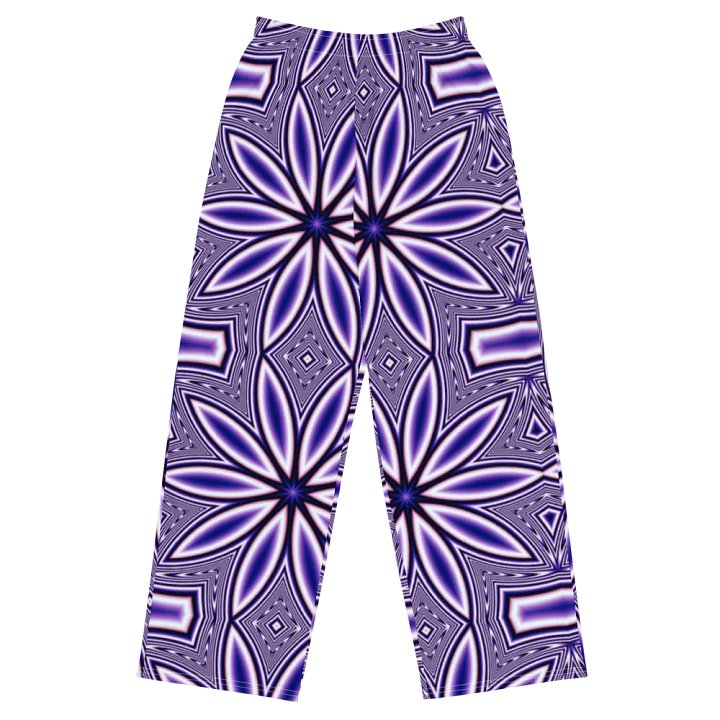 Blue Flower Kaleidoscope Wideleg Pants product image (2)