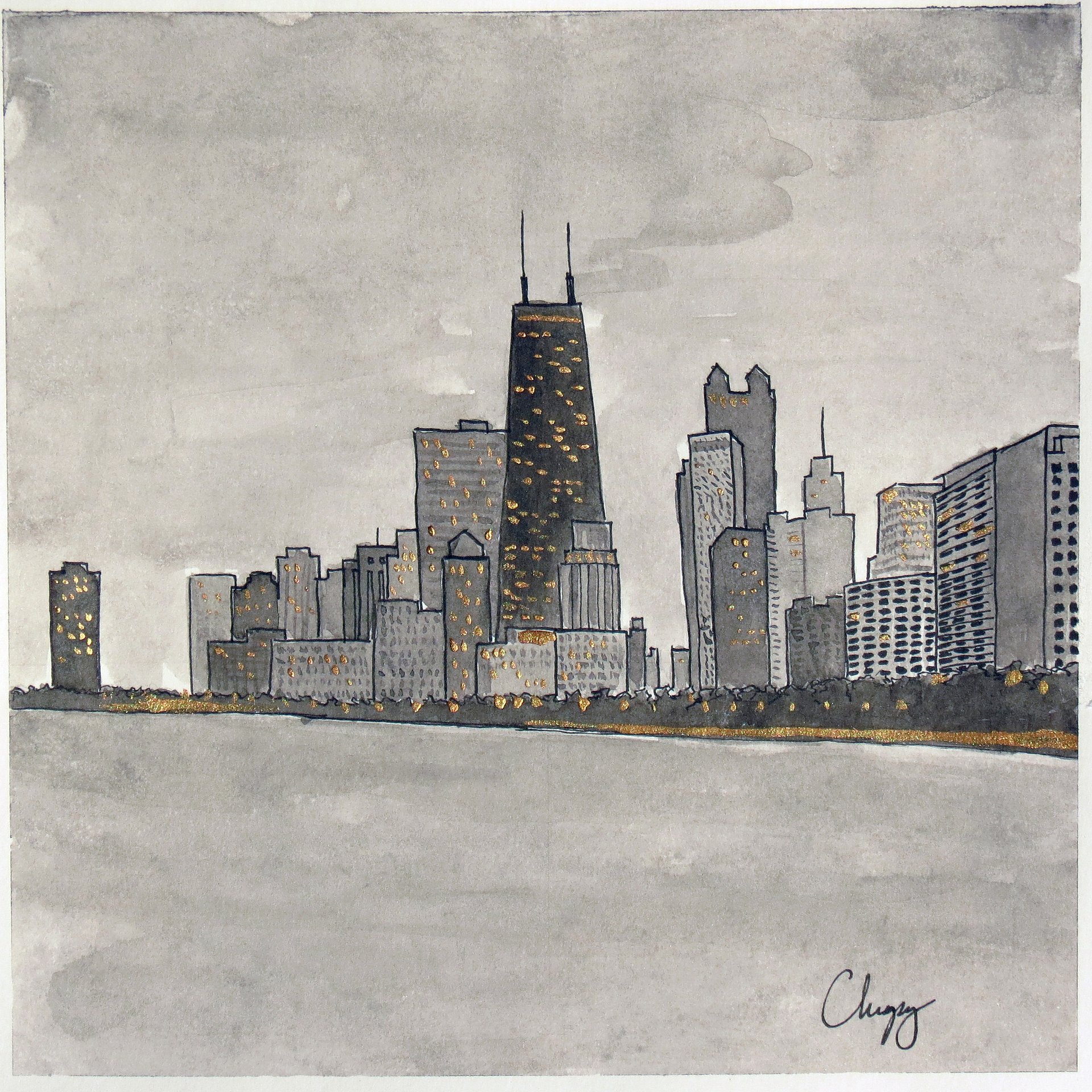Chicago Skyline - Original Drawing product image (2)