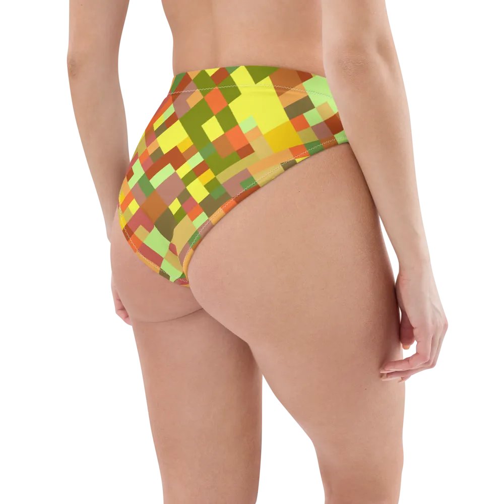 Colorful Mosaic Pattern Design High Waisted Bikini Bottom - v2 product image (2)