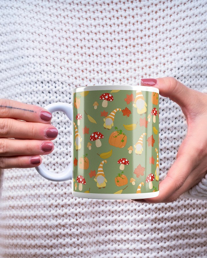 Fall with my Gnomies in Green Pattern Mug product image (1)