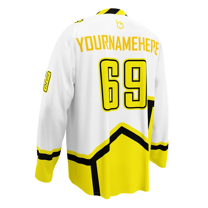 B-Team Sting Jersey - White And Yellow - YourNameHere product image (2)