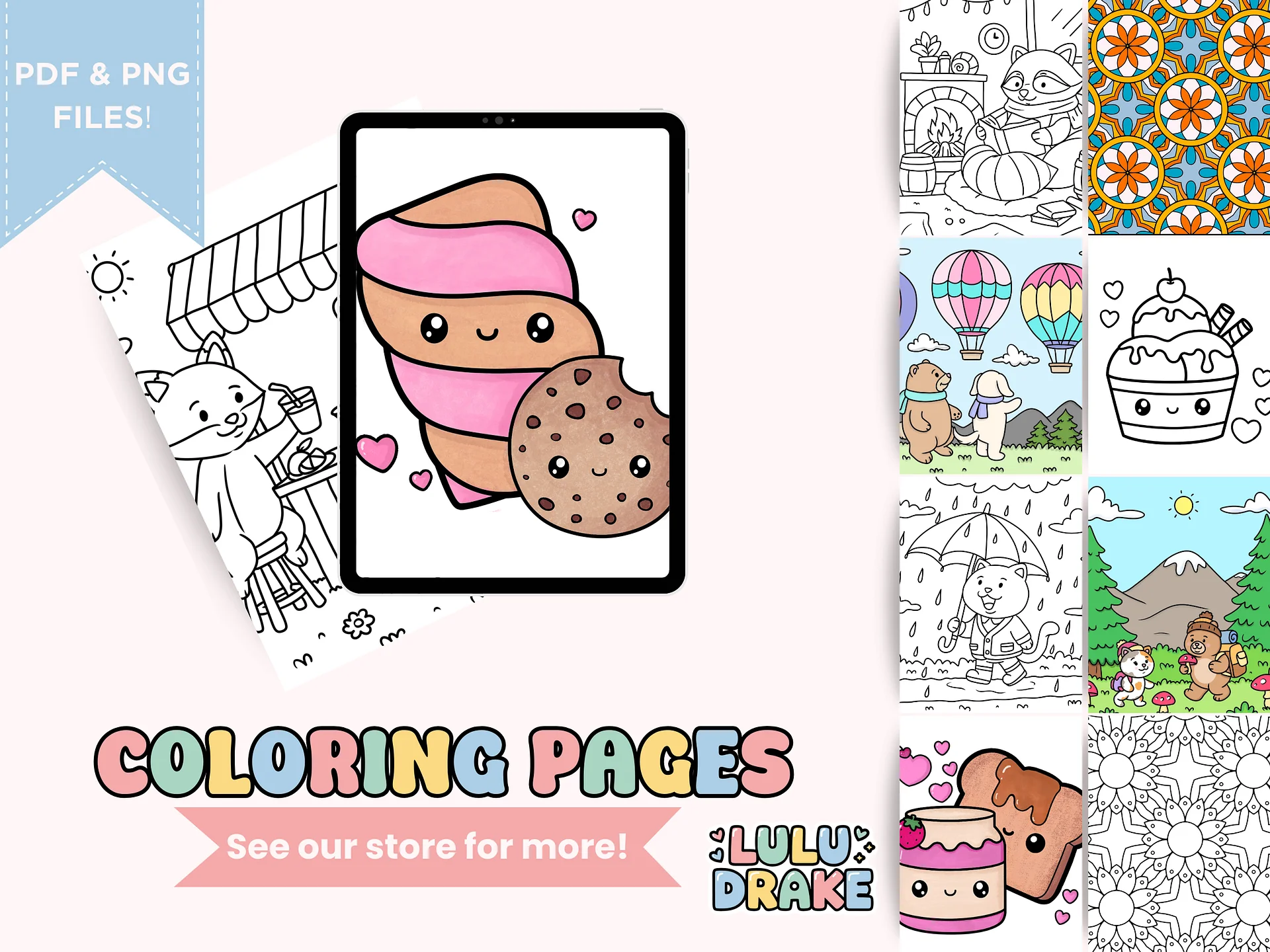 Fuzzy Buddies Cozy Fall Coloring eBook, BIG PACK 34 Pages | ★ DIGITAL ★ product image (8)