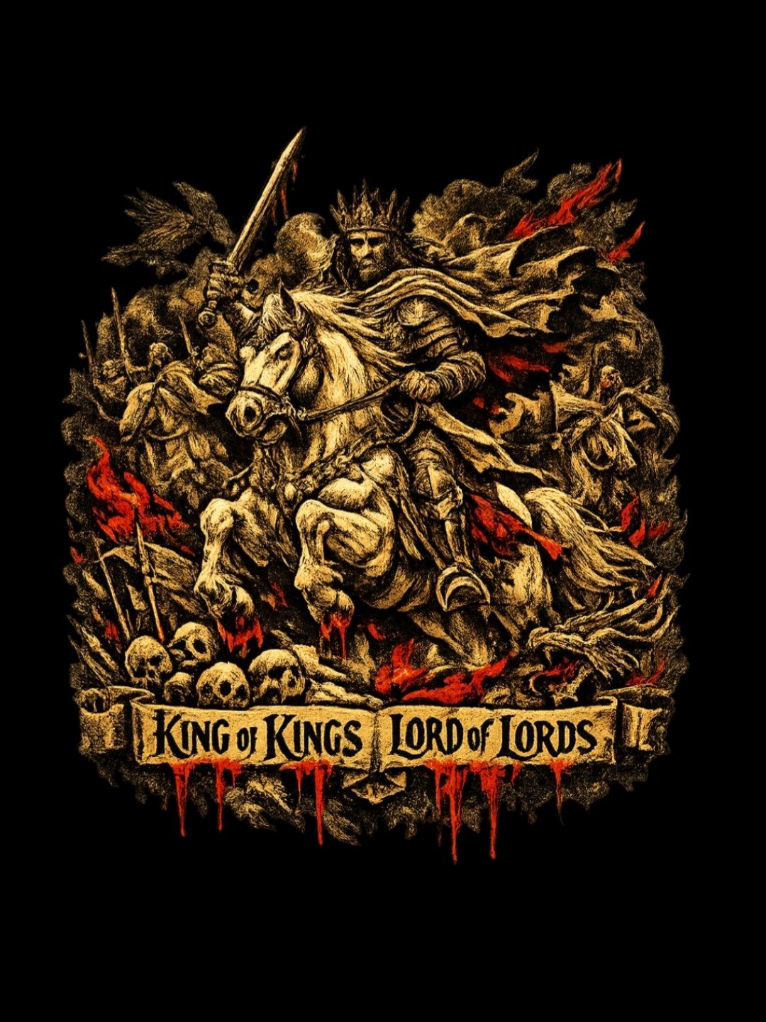King of Kings T-Shirt, Revelation 19 Lord of Lord Tee, Prophetic Jesus Christ Return Graphic Shirt product image (60)