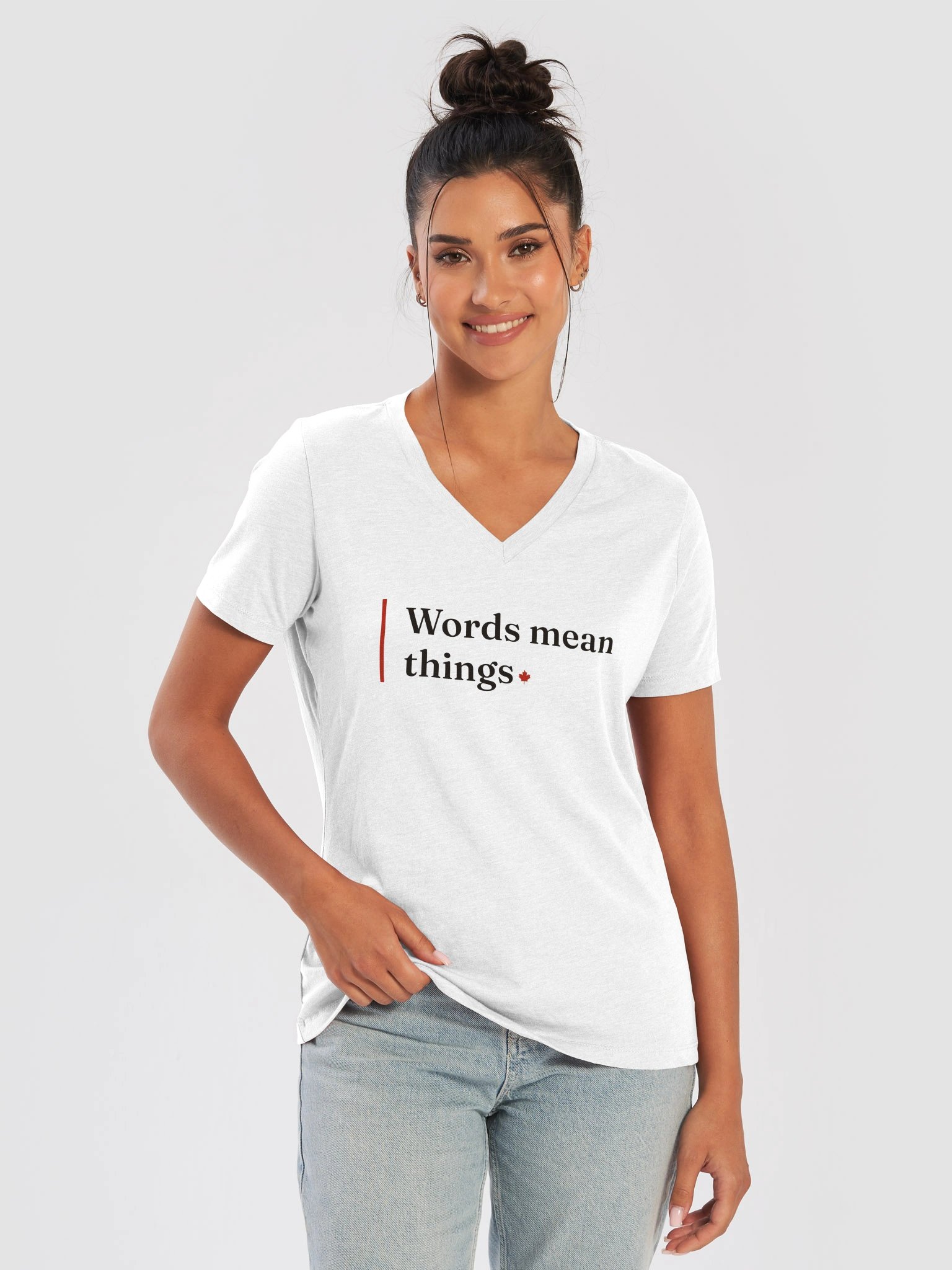 The V-Neck — Solid White Blend product image (9)