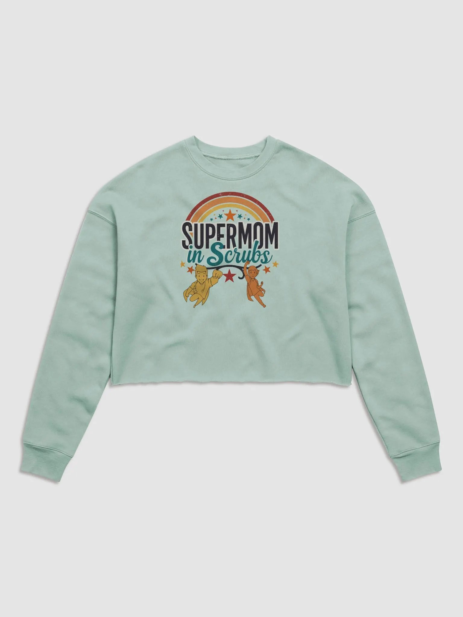 Supermom in Scrubs Rainbow Crop Sweatshirt product image (3)