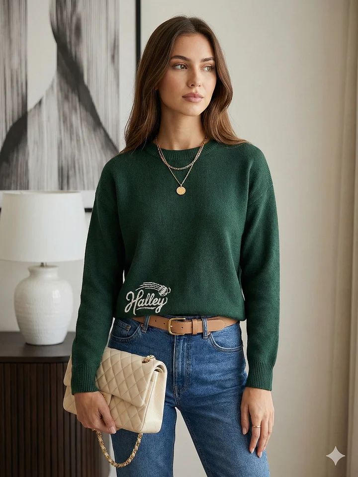 Dark Green Knitted Sweater product image (1)