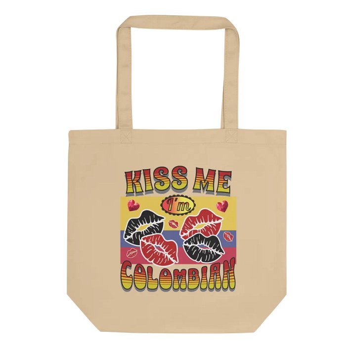 Kiss Me I'm Colombian Flag Tote Bag product image (1)