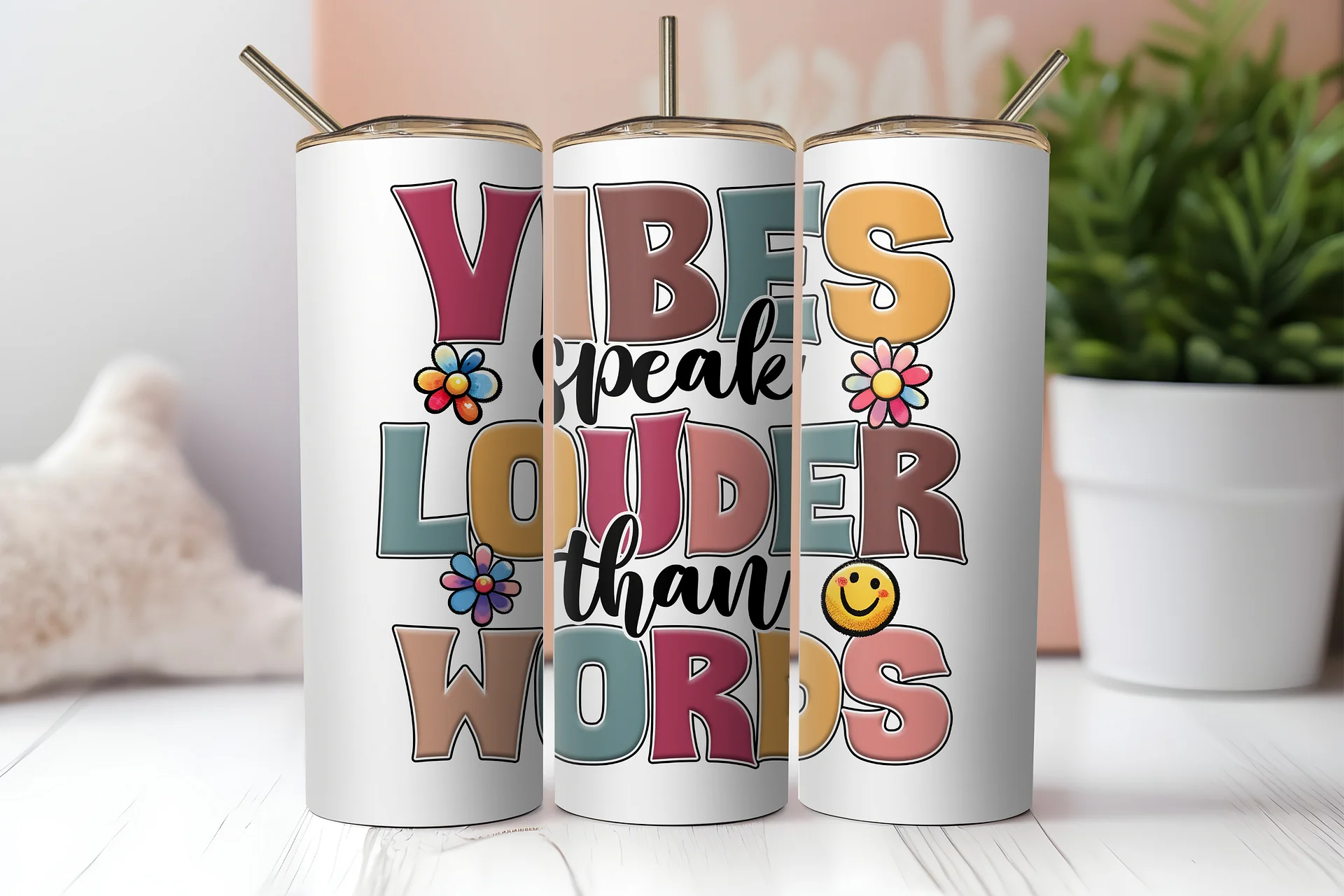 Vibes Speak Louder Stainless Tumbler product image (2)