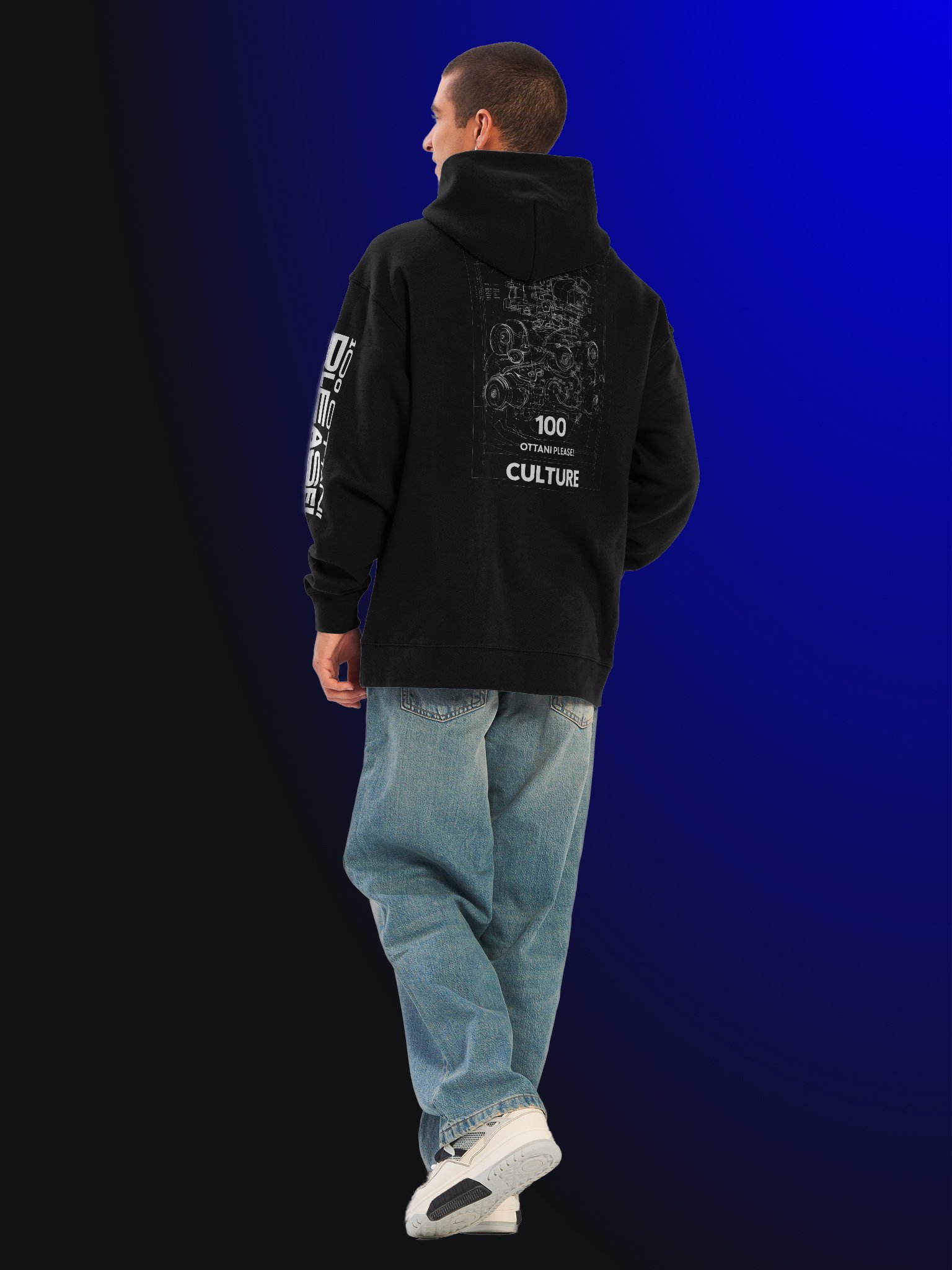 100 Ottani Please!™ Premium Oversized Racing Streetwear Hoodie | Ghostlane Edition product image (2)