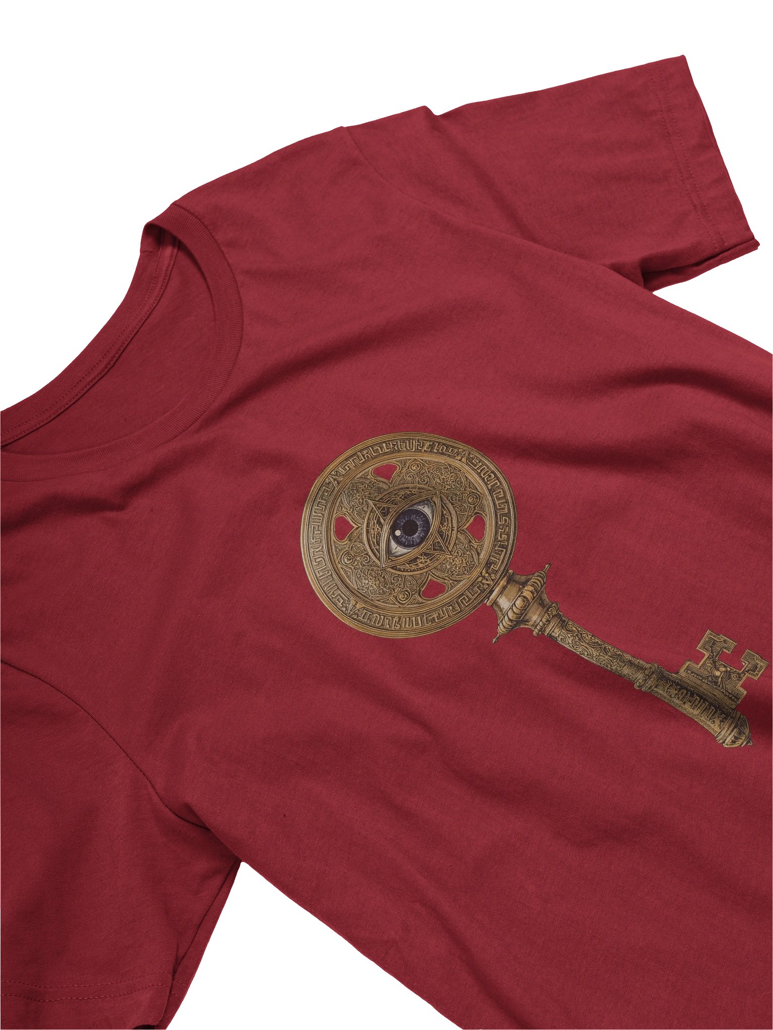 The Gatekeeper’s Key Classic T-Shirt – Front & Right Shoulder Print | Cardinal | Bella+Canvas 3001 product image (3)