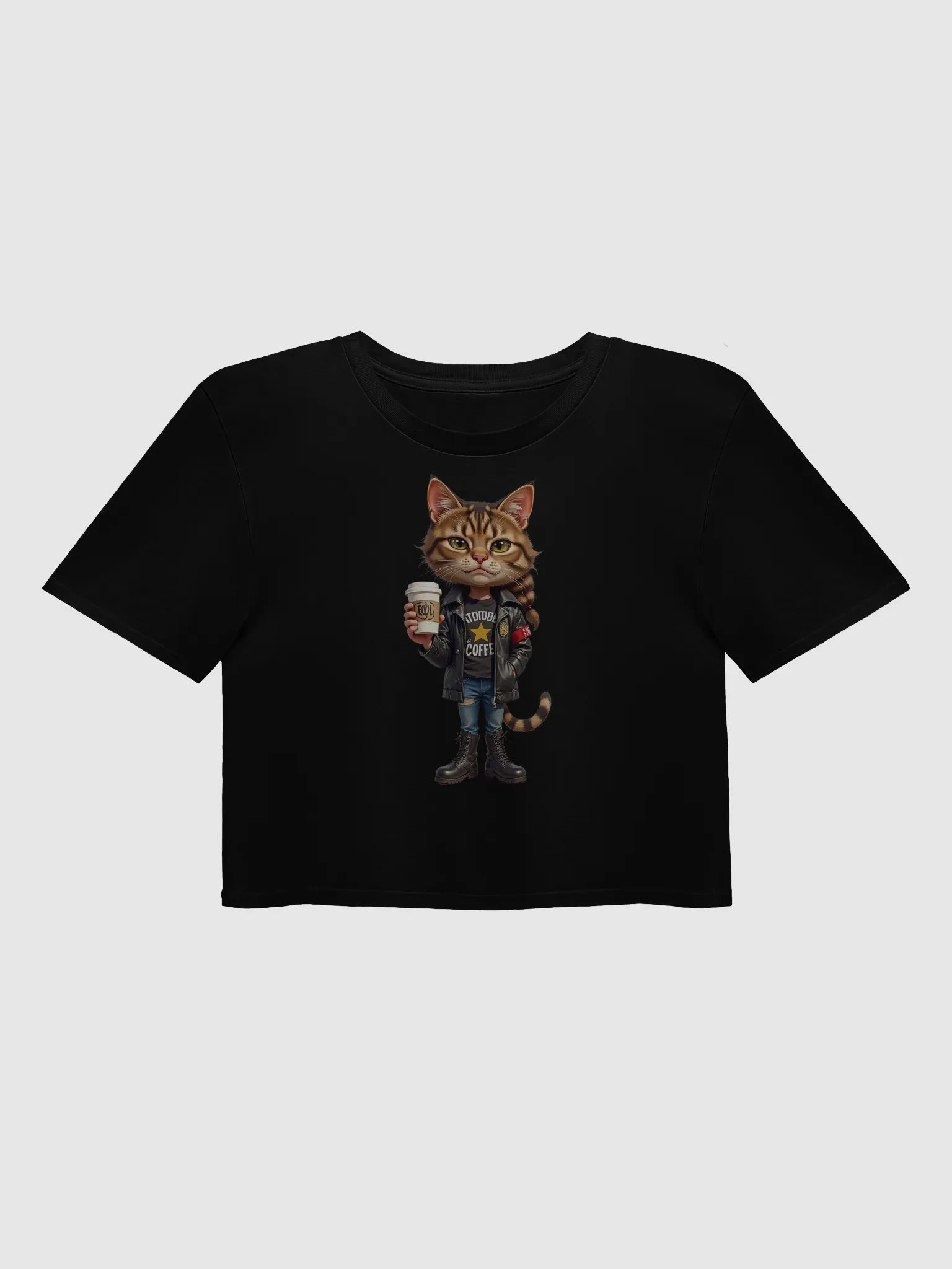 Confident Coffee Cat Women's Crop Top product image (1)