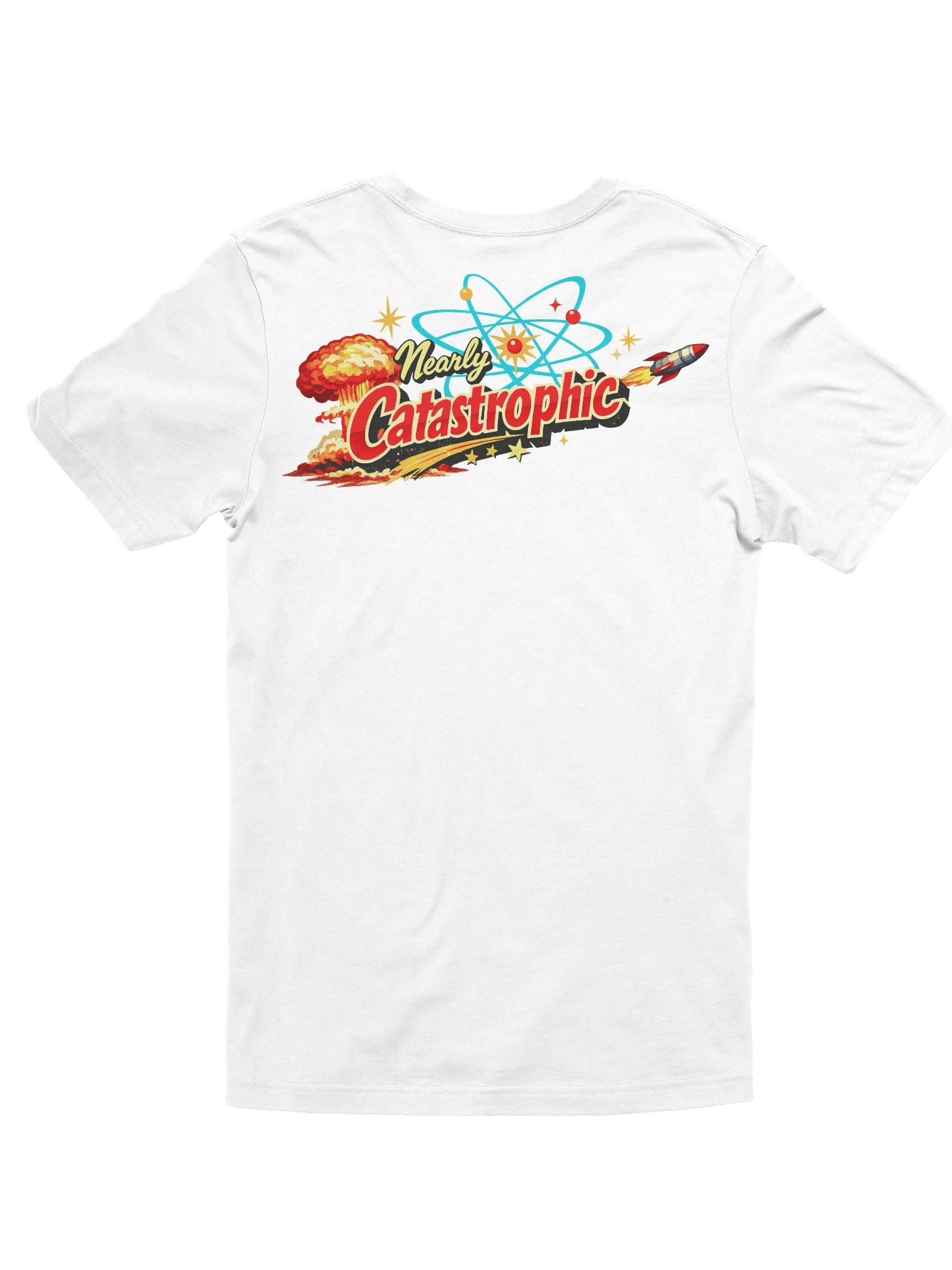 Nearly Catastrophic Atomic Era T-Shirt – Retro 1950s Sci-Fi Explosion Graphic Tee | Mid-Century Modern Vintage Style Shirt product image (33)