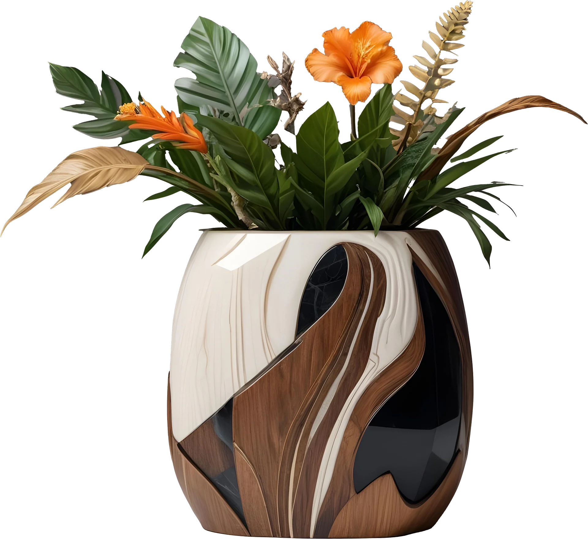 Dream of Eternity – Tropical Art Deco Vase PNG product image (1)