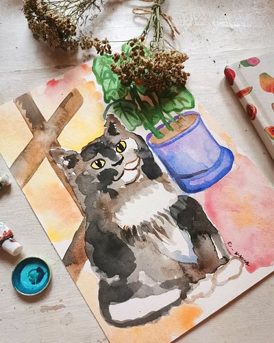 Who's a handsome boy? 
DM me for purchase. For prints, visit bio
#catart #catpainting #artforsale #illustratorsofinstagram

L...