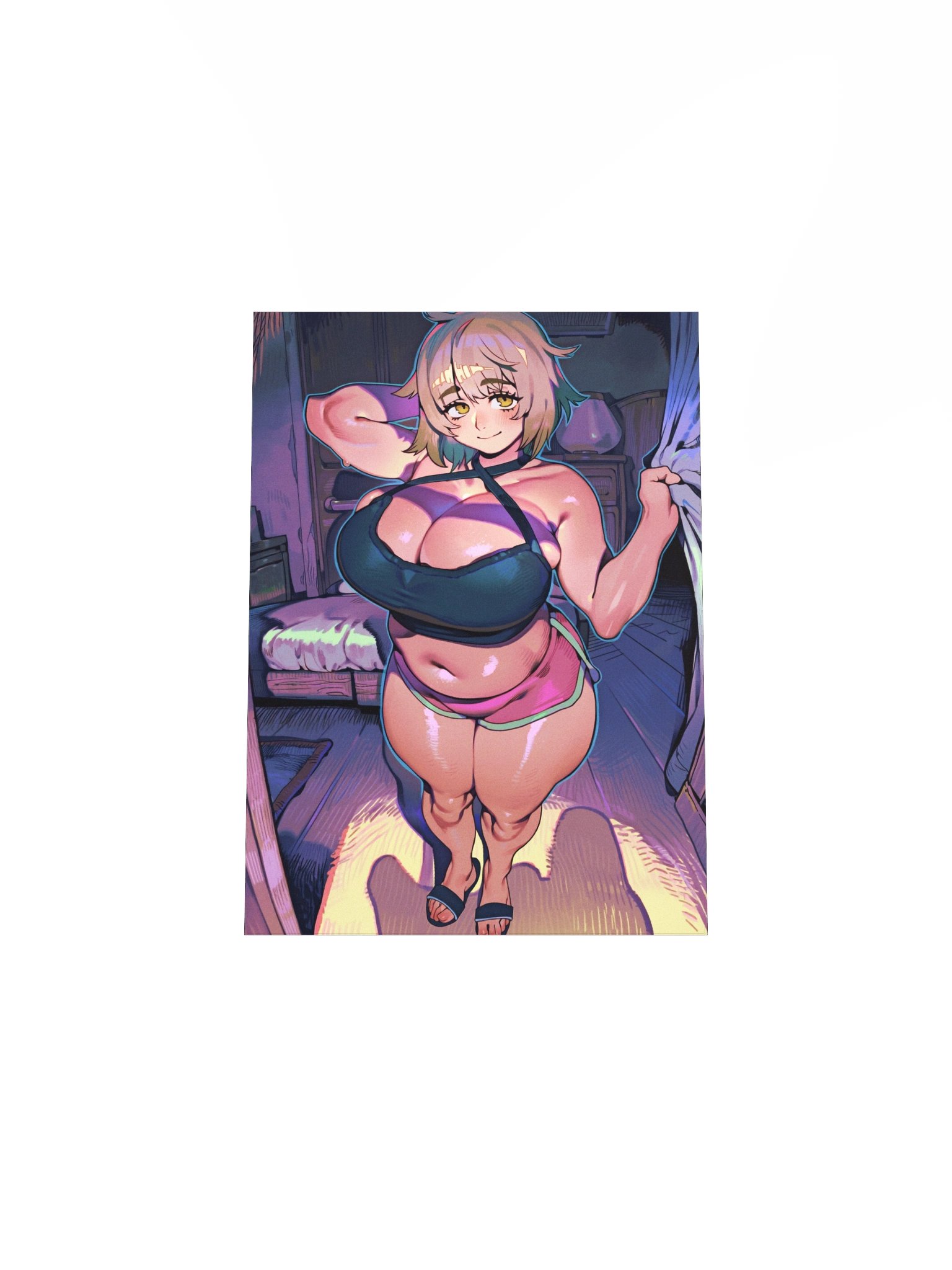 Blonde Curvy Girl Bedroom Print product image (11)