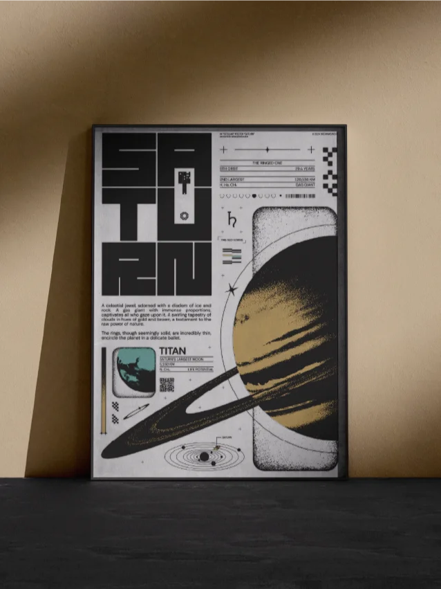 Dominion : Saturn — Bold Brutalist Digital Print for Modern Interior product image (2)