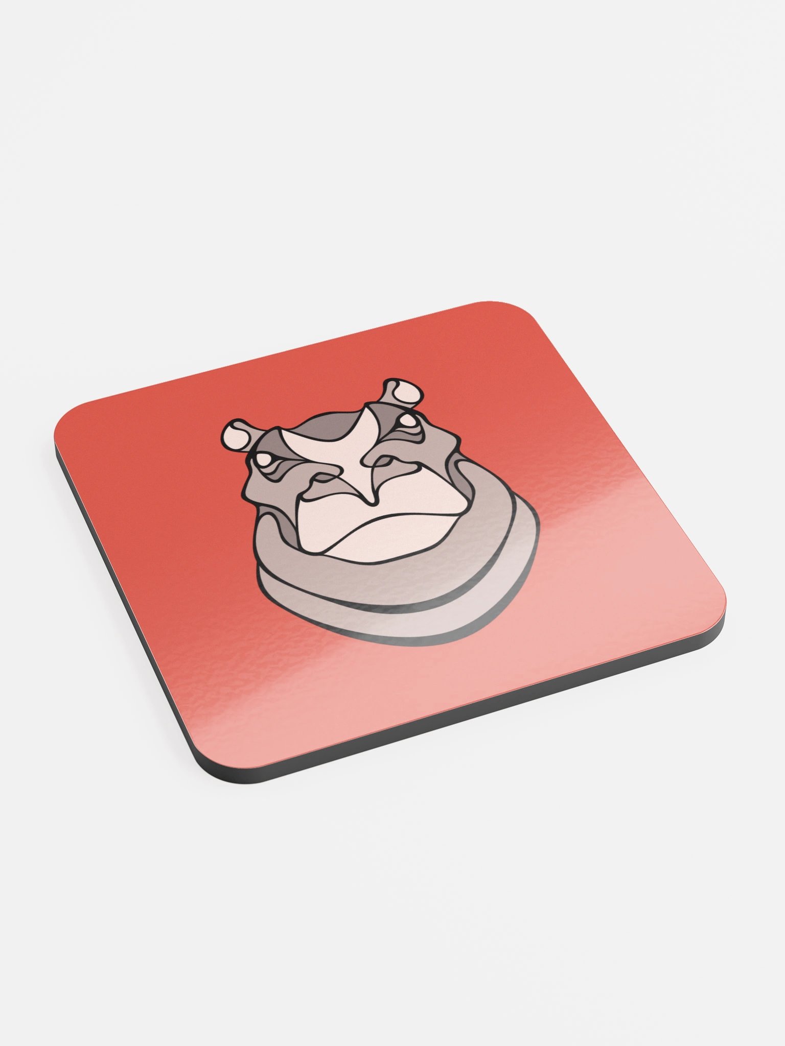 Mighty Hippo - Glossed Cork Coaster product image (2)