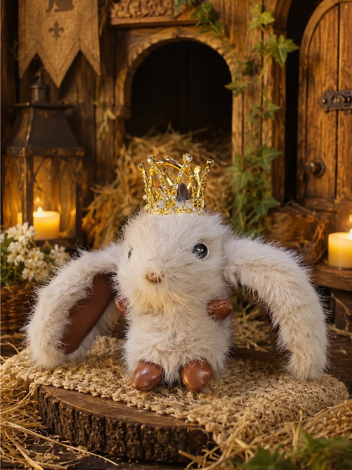 The Armored Kingdom Crowned Brown Snugglehop Bunny Keychain-Soft-Squishable-Plush Fabric product image (1)