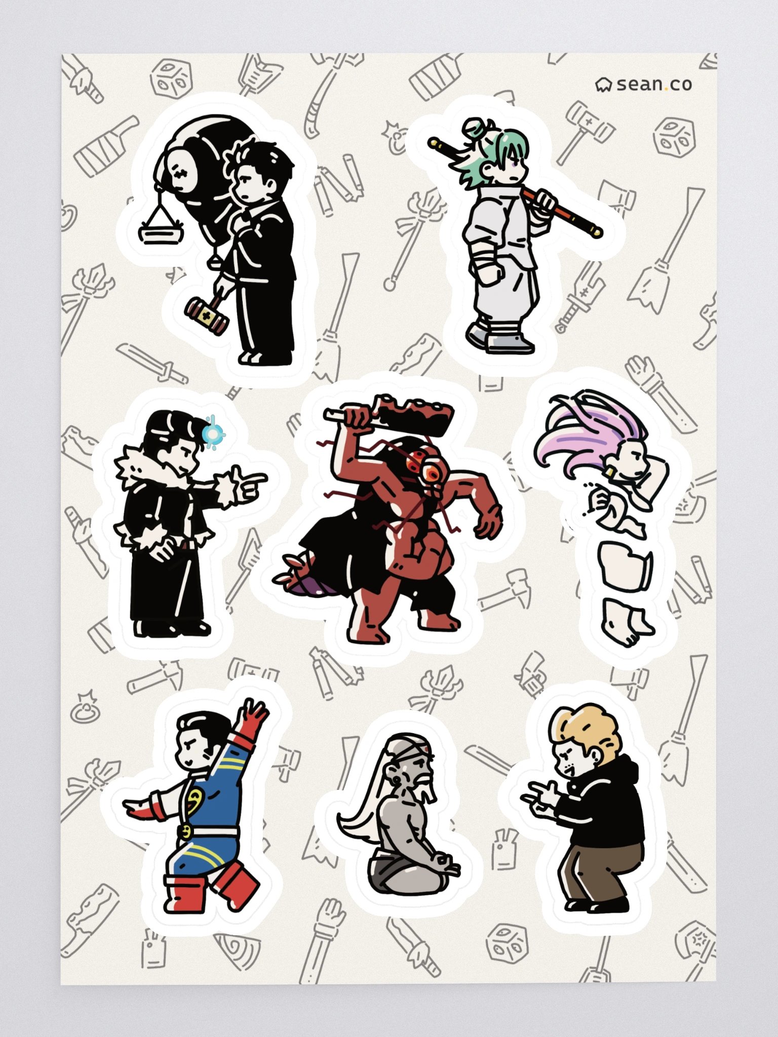 Culling Game Players 1 Jujutsu Kaisen Sticker Sheet | Ryu Uro Kurourushi Kinji Hajime Hiromi Fumihiko Dhruv product image (1)