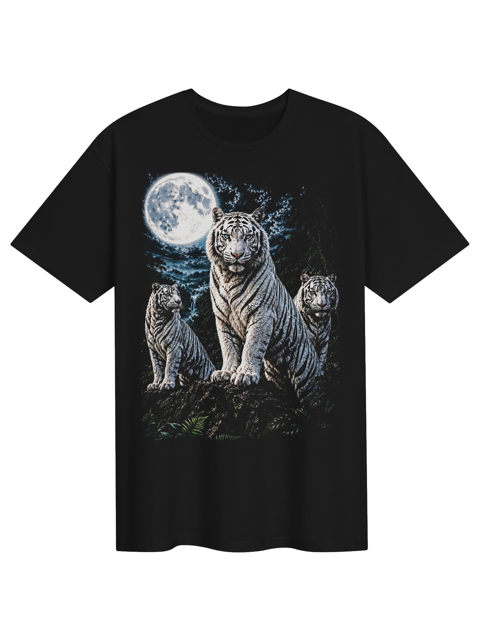 White Tiger Howling Moon Tshirt | Legendary Wildlife Shirt product image (1)