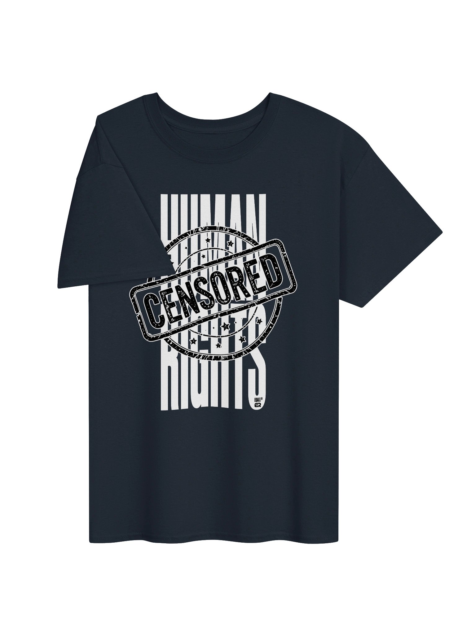 EQALL® Essentials Censored Human Rights Heavyweight 100% Cotton T-Shirt_Black / White product image (8)