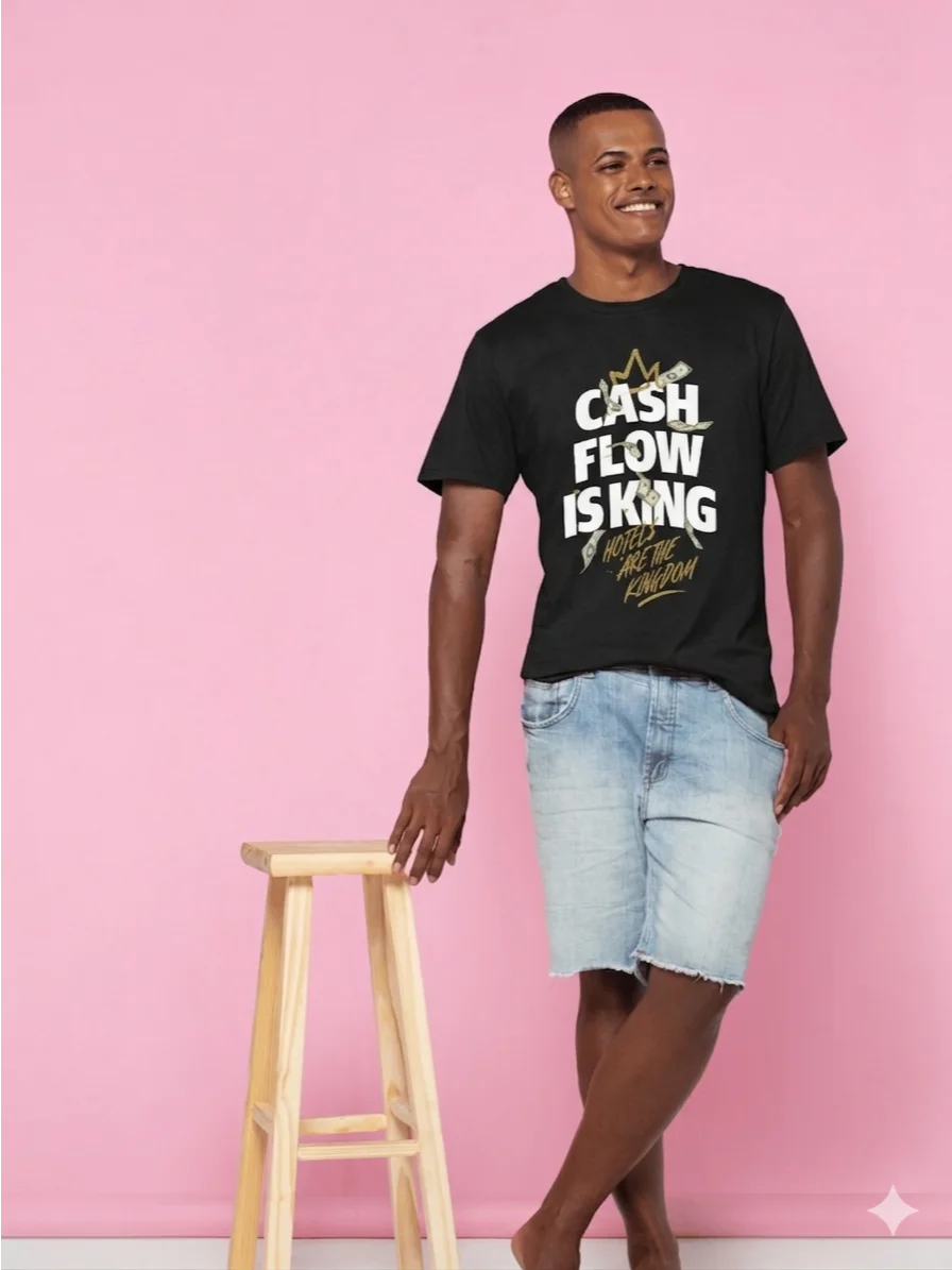 Hotel T-Shirt – Cash Flow Is King, Hotels Are The Kingdom (Black) product image (10)